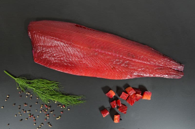 Le saumon mariné betterave
